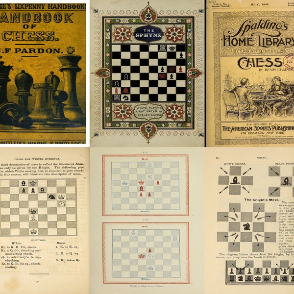 Vintage Chess eBooks collection. Chess manuals, chess strategies, chess problems, classic chess, 50 eBooks, PDF formats.