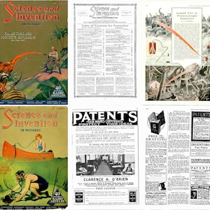 Science and Invention Magazines Vol 12, 1924 to 1925, Vintage science magazines, 1920s inventions & patents. 12 Issues, 1300+ pages, PDFs