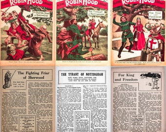 Aldine Robin Hood Bibliothekshefte - 1920er Jahre Vintage Robin Hood Geschichten, Sherwood Forest, Maid Marion, Little John, 17 Ausgaben, PDF