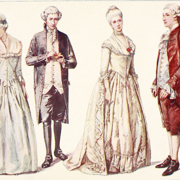 Historic dress in America from 1800-1870. USA vintage fashion book - PDF format 390+ pages