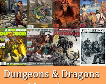 900 + Vintage Dungeons & Dragons Magazines - Ares, Inferno, Polyhedron, Space gamer, Dragon, Dungeon,  - PDF format.