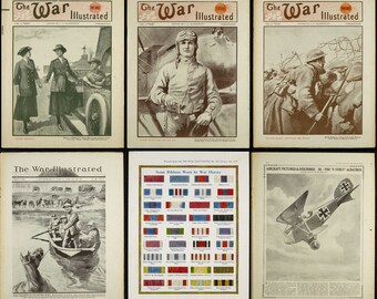 The War Illustrated vintage weekly wartime magazines Jan to December 1918, All 52 issues, PDFs.