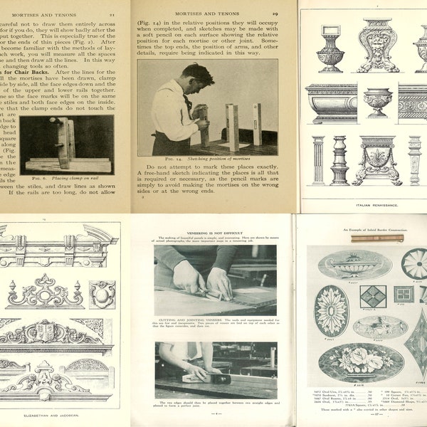 35 Vintage Cabinet Making and Carpentry Furniture Joinery Wood Working Old EBooks - cabinets, manuals, illustrations pdf format