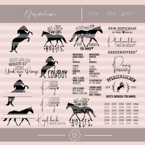 Horse Love Plotter File SVG DXF PNG Horse Girl Cowboy Pony Customizable Horse Plotting for Girls Pony Love Statement Sayings