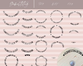 Birthday SVG DXF PNG plotter file for plate candle holder candle stand birthday plate board birthday board round in a circle