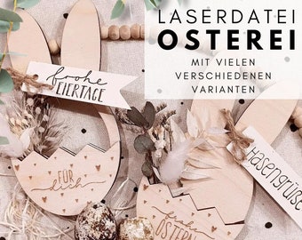 Laserdatei Osterei SVG Laser Frohe Ostern Geldgeschenk Gutschein Osterhase Lasern PNG Ostergeschenk Geschenkidee Ei Anhänger Hase Herz