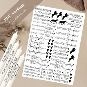 Horses PDF template candle tattoo candle stickers design candles horse girl horse love hooves stable girl stable pony horses are the best