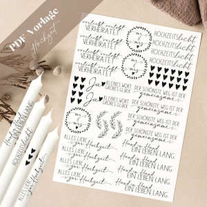 Wedding PDF Template Candle tattoo Candlesticker Candles in love engaged married wedding light the best way is to say thank you together