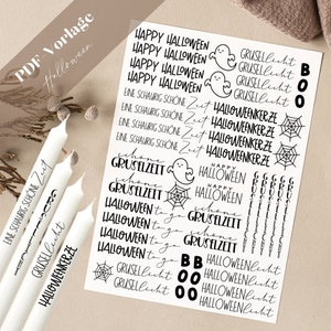 Halloween PDF Template Candle Tattoo Candle Stickers Candles Happy Halloween Spooky Time Spooky Light Halloween Light Tricky Sour Ghost Ghost