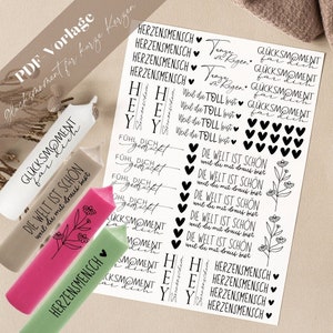 Moment of happiness PDF for short candles template candle tattoo candle sticker because you are great fantastic dance in the rain heart gift idea heartfelt person