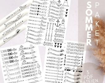 Sommer Set PDF Vorlage Kerzentattoo Kerzensticker Kerzen Meerliebe Camping Küstenkind Sommerkind Paket Ankerplatz Heimathafen Bundle Sonne