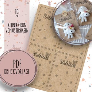 Druckvorlage "Kleiner Gruß vom Osterhasen" PDF Vorlage zum Ausdrucken Geschenkkarte Ostern Geschenkidee Osterhase Ostergeschenk Frohe Ostern