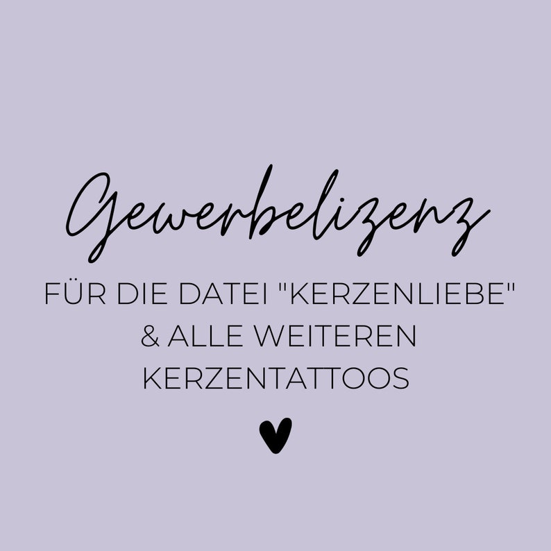 Gewerbelizenz für die Datei Kerzenliebe & alle weiteren Kerzentattoos Bild 1