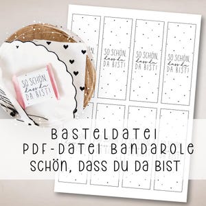 Bandarole Es bueno que estés aquí Plantilla de archivo de artesanía PDF para descargar e imprimir, autoimpresión, regalo de invitados de Navidad, chocolate