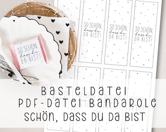 Bandarole Nice that you are here PDF craft file template for downloading and printing Self-printing Christmas gift Chocolate