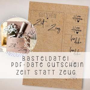 Bon d'achat au lieu de trucs Modèle PDF à télécharger et à imprimer soi-même carte-cadeau idée cadeau pendentif pour votre fichier d'artisanat