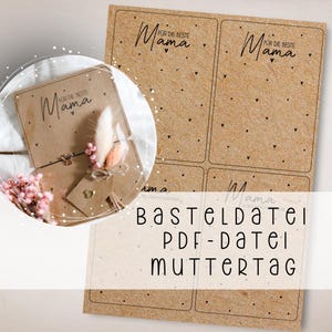 Modelo de impressão Mãe Modelo PDF para download Cartão de presente Ideia de presente Pequena lembrança Dia das Mães Mãe favorita Melhor mãe Filha
