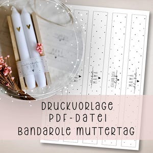 Modelo de arquivo de artesanato em PDF Bandarole para o Dia das Mães para download Mãe é a melhor Melhor mãe Mãe Mãe favorita Ideia para presente Embrulho para presente