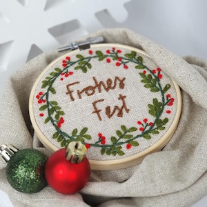 Istruzioni ricamo digitale "Natale" Ricamo a mano Modello ricamo Istruzioni ricamo Principiante Principiante Angelo Albero di Natale Cartolina di Natale