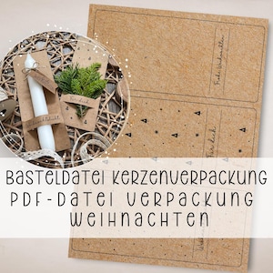 Opakowanie na świece Świąteczny szablon pliku PDF do pobrania i wydrukowania, samodzielnego drukowania, pomysł na prezent Wesołych Świąt, prezent dla gości