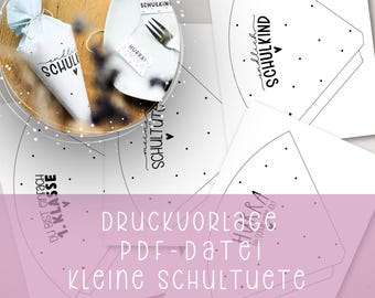 Fichier PDF de bricolage pour cône d'école, inscription à l'école, rentrée scolaire, crayon, idée cadeau, emballage cadeau, élève de première année, écolier de première année, cône d'école