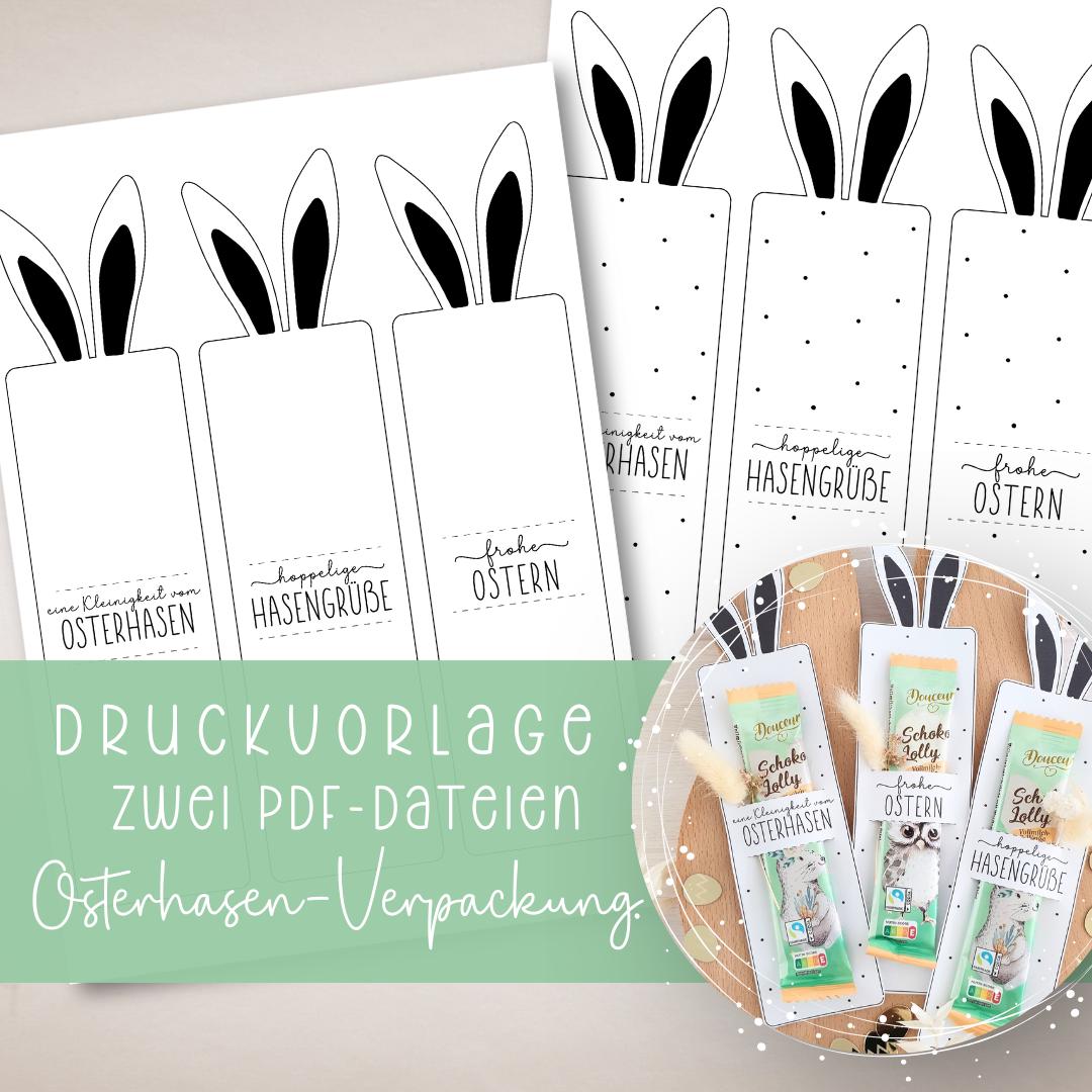 Packaging Easter Bunny PDF craft file template download and print lollipop gift idea Easter gift Easter print template gift wrapping