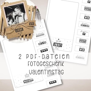 Imprimir plantilla foto regalo Día de San Valentín Plantilla PDF descargar e imprimir tú mismo idea de regalo colgante Te amo regalo