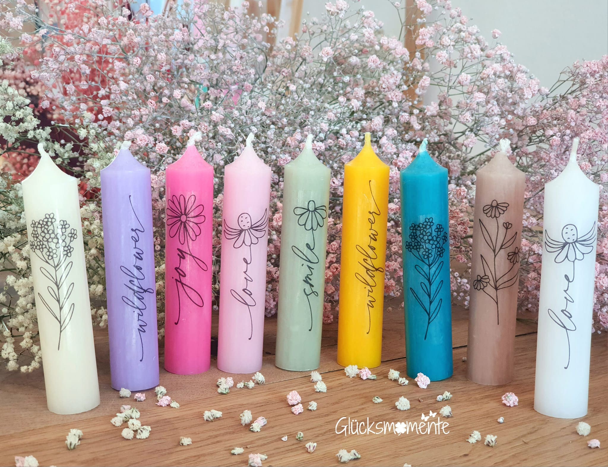Wildflowers PDF Template Candle Tattoo Candlesticker Candles Spring ...
