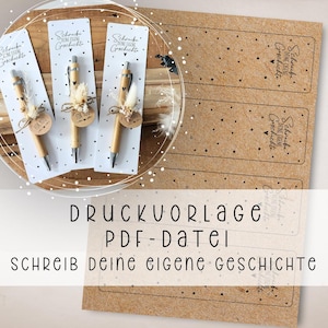 Imprimir plantilla "Escribe tu propia historia" Archivo de artesanía PDF para bolígrafos bolígrafo regalo idea regalo novia regalo invitado