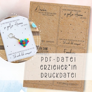 Modèle d'impression éducateur Modèle PDF à télécharger garderie maternelle éducateur maternelle adieu garderie idée cadeau d'adieu cadeau d'adieu