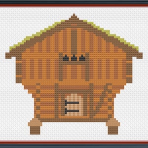 Norwegian Log House PDF Cross-Stitch Pattern