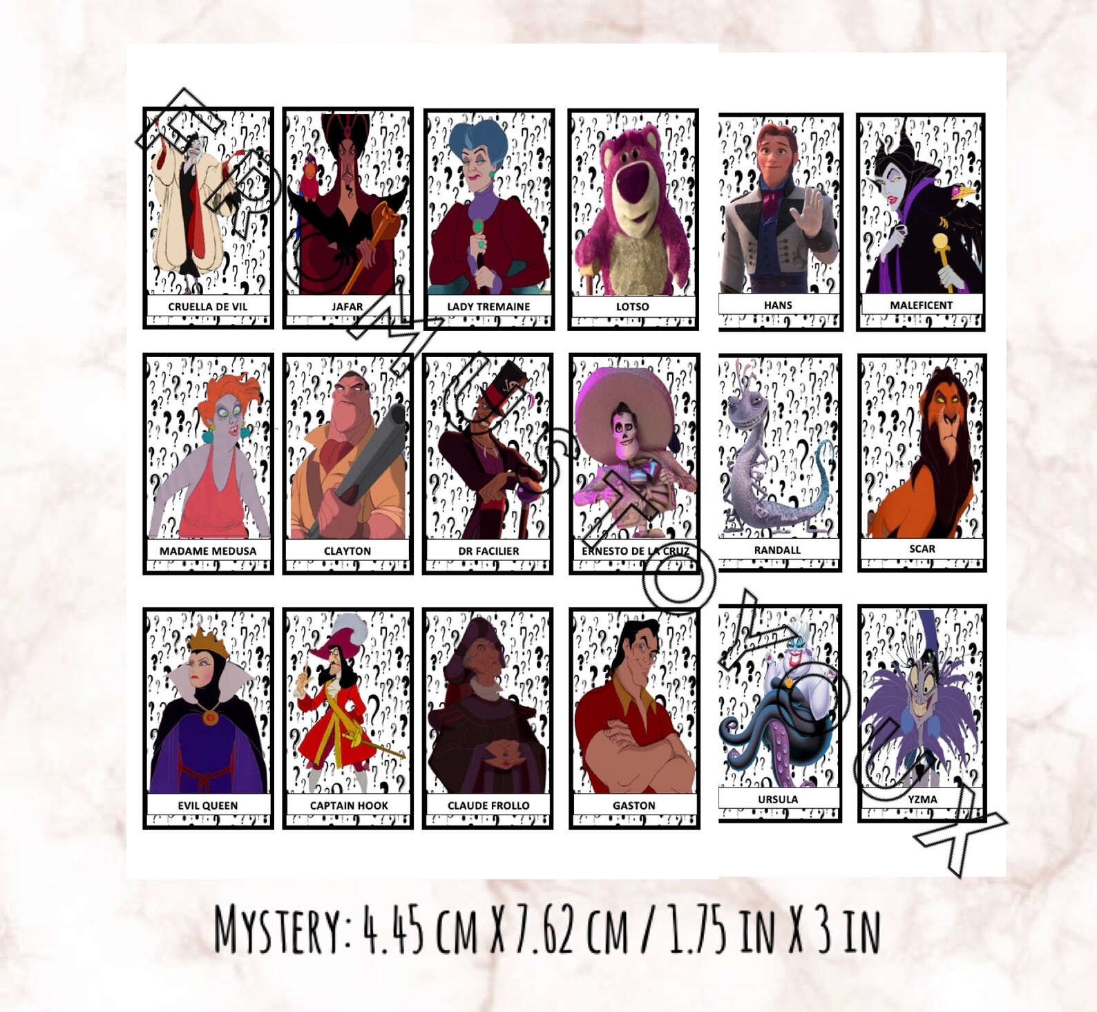 Disney/pixar Villain Guess Who Board Game printable Template - Etsy