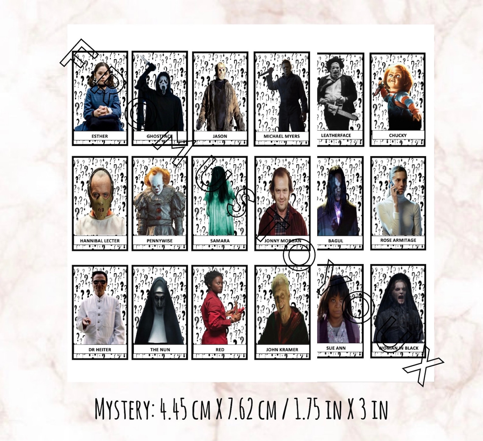 Horror Movie Guess Who Board Game printable Template Etsy