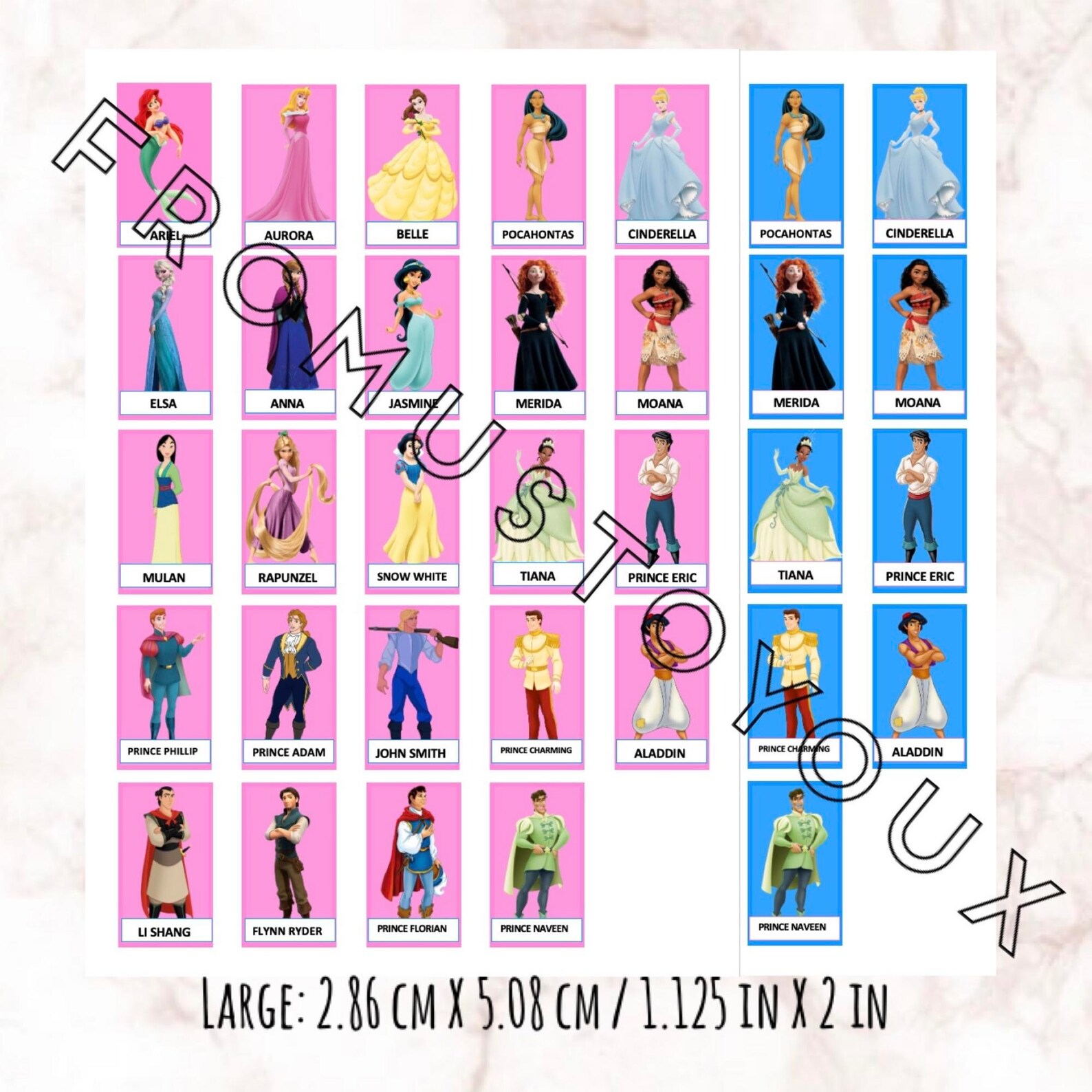 Disney Princesses and Princes Guess Who Board Game printable | Etsy