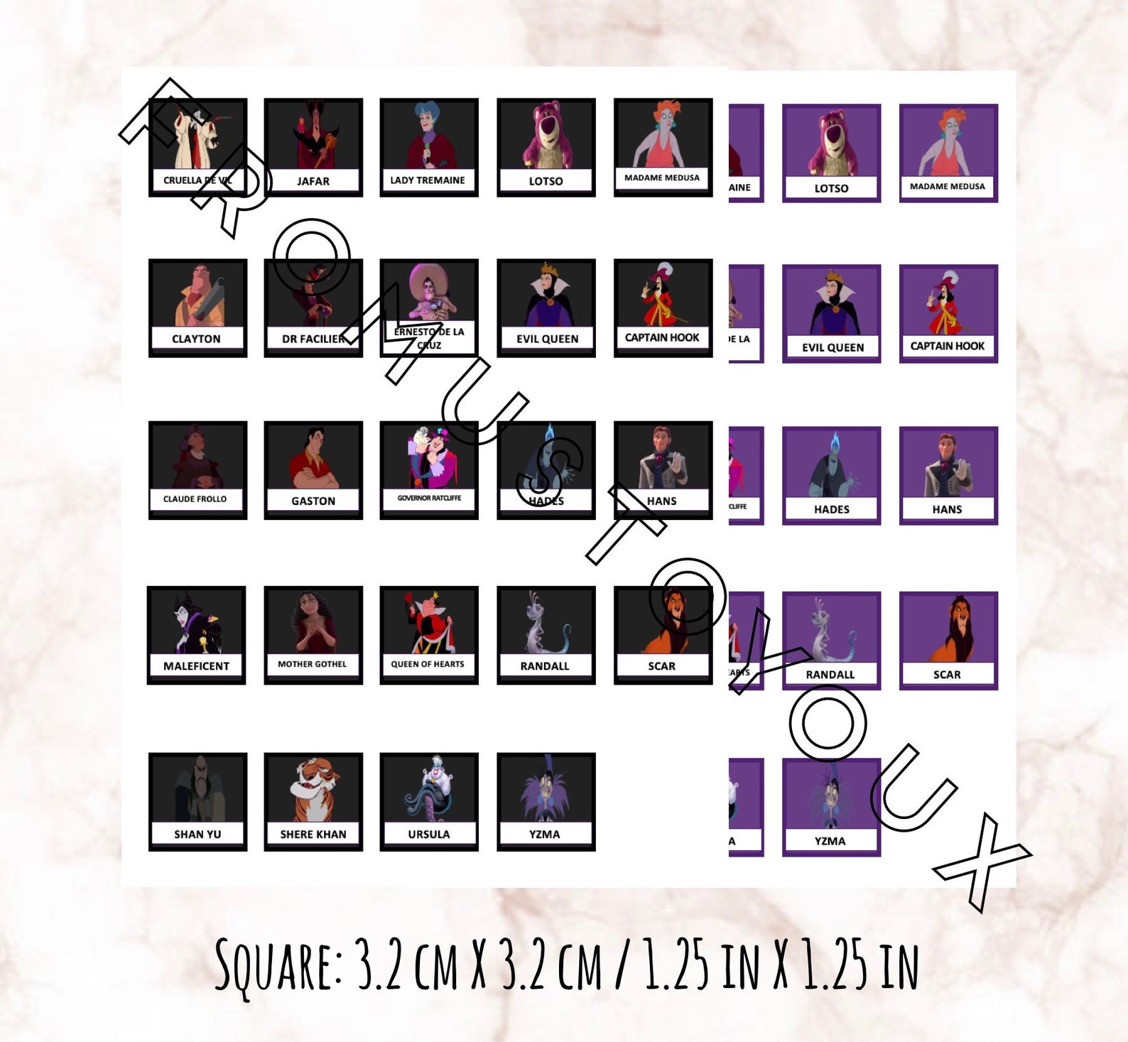 Disney/pixar Villain Guess Who Board Game printable Template - Etsy