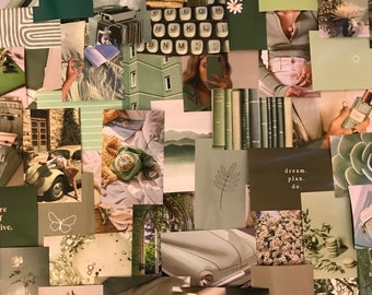 Green Collage Etsy Inspired by the concept of hygge and the clean aesthetic of scandinavian design, the norlander wallpaper collection from york wallcoverings is both engaging to the eye and. green collage etsy