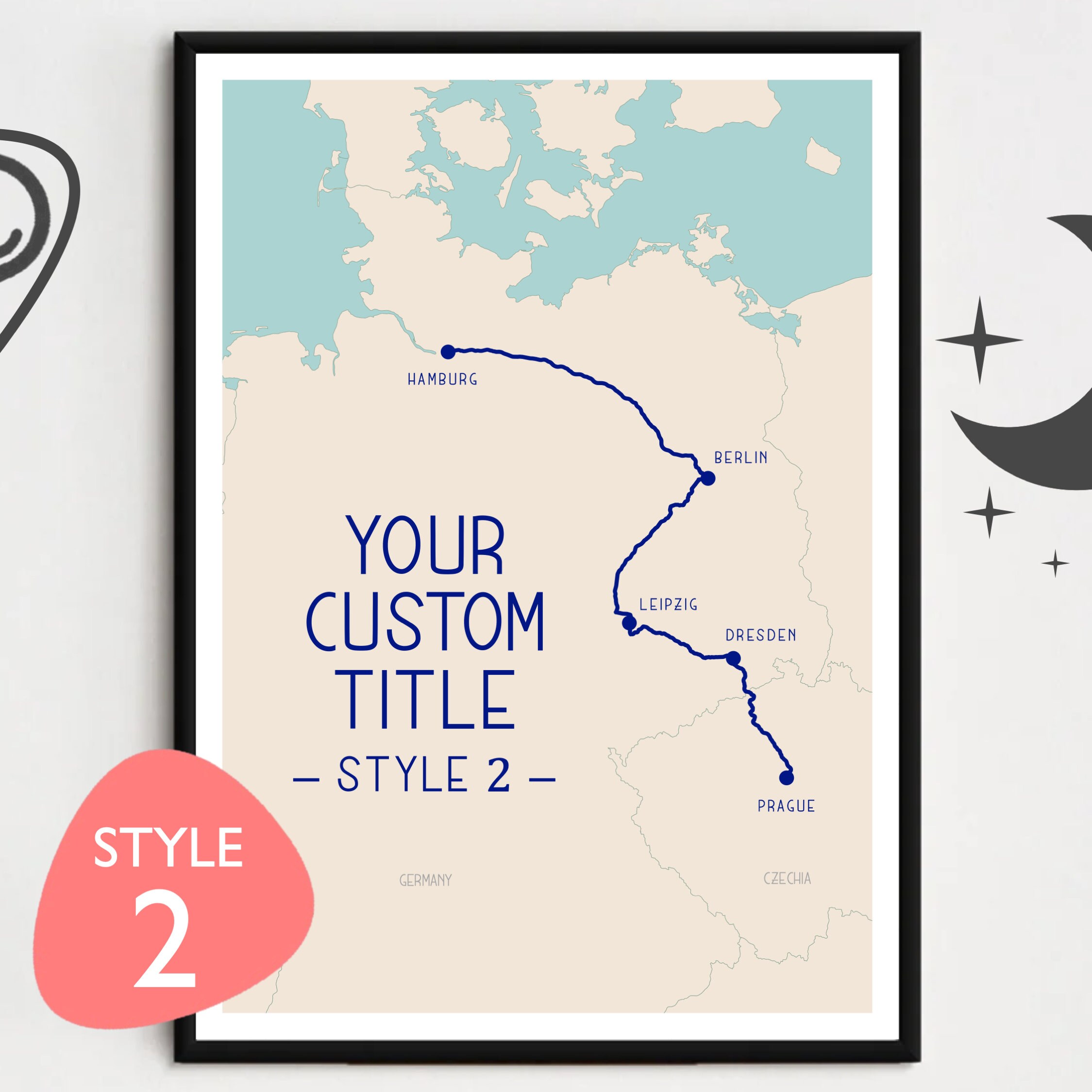 Map adventure Personalized travel route Custom memory map | Etsy