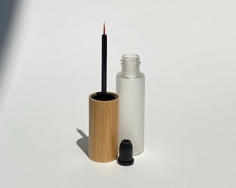 Leere Glas-Eyeliner-Tube: DIY Wimpernserum, Bambusdeckel (5 ml)