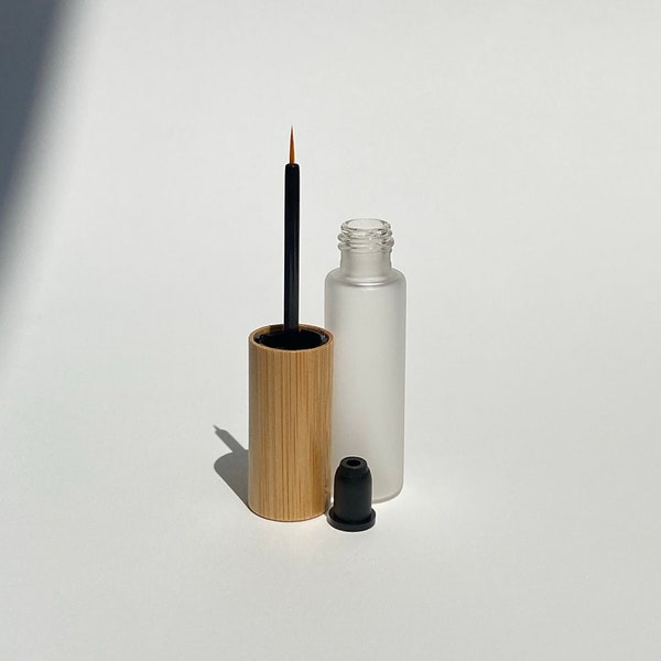 Glass Eyeliner Tube - Empty 5ml - Eyelashes Lashes Liner Serum Castor DIY Bamboo Sustainable Green Beauty Eco Clean