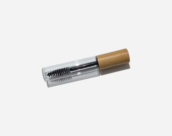 Leere Mascara-Glashülse: Bambusdeckel, Nylon-Bürste (10 ml)