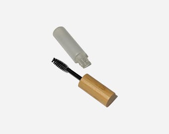 Leere Mascara-Glashülse: Bambusdeckel, Nylon-Bürste (5 ml)