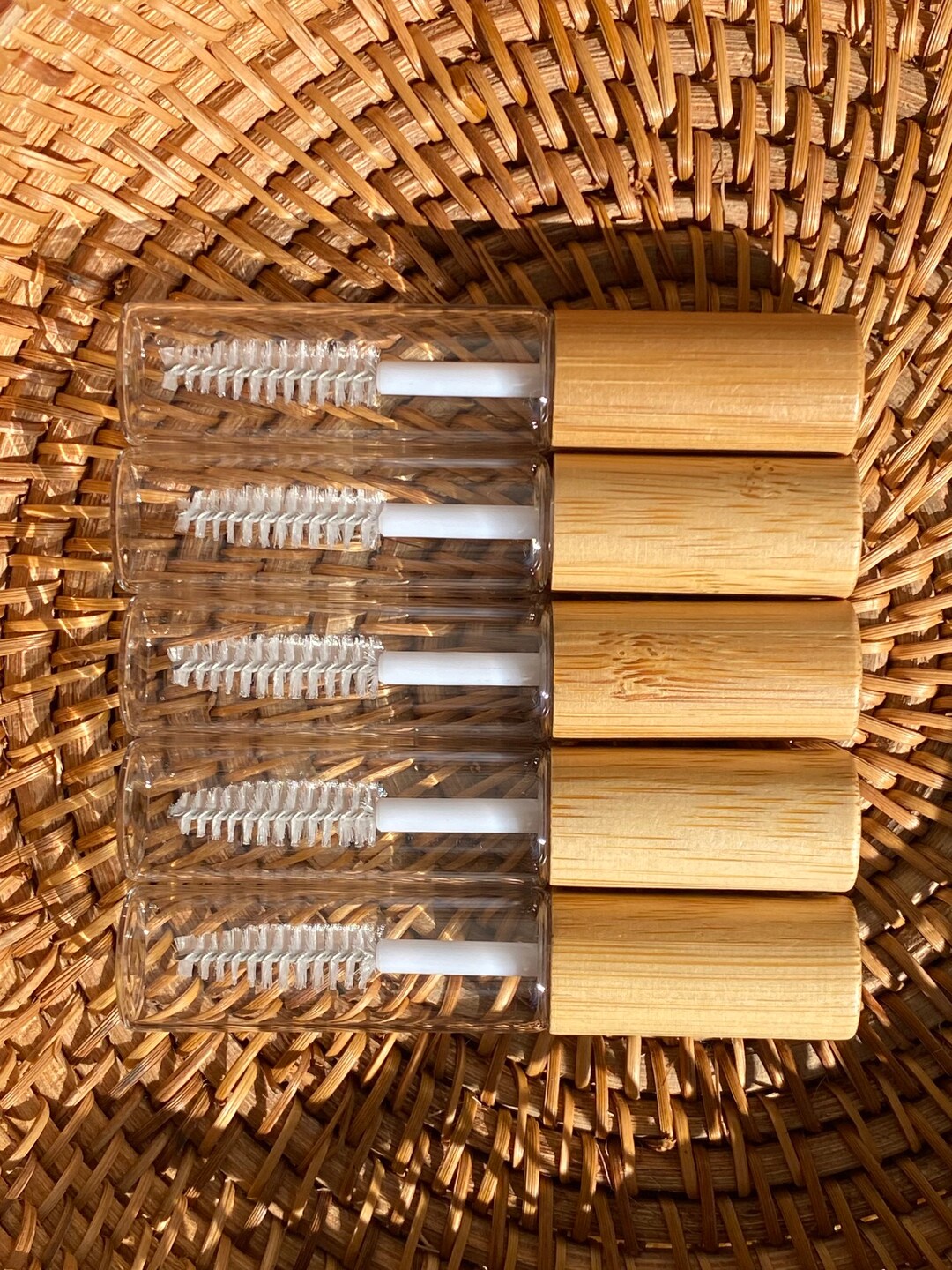 5 Empty Glass Mascara Tubes FUTUREGLOW Bamboo Spoolie Etsy