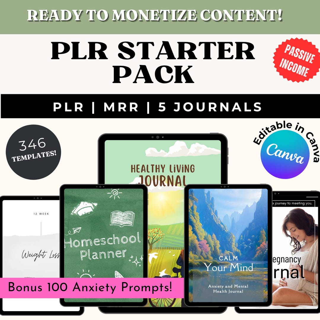 PLR Starter Bundle Editable Journals Homeschool Pregnancy Anxiety ...