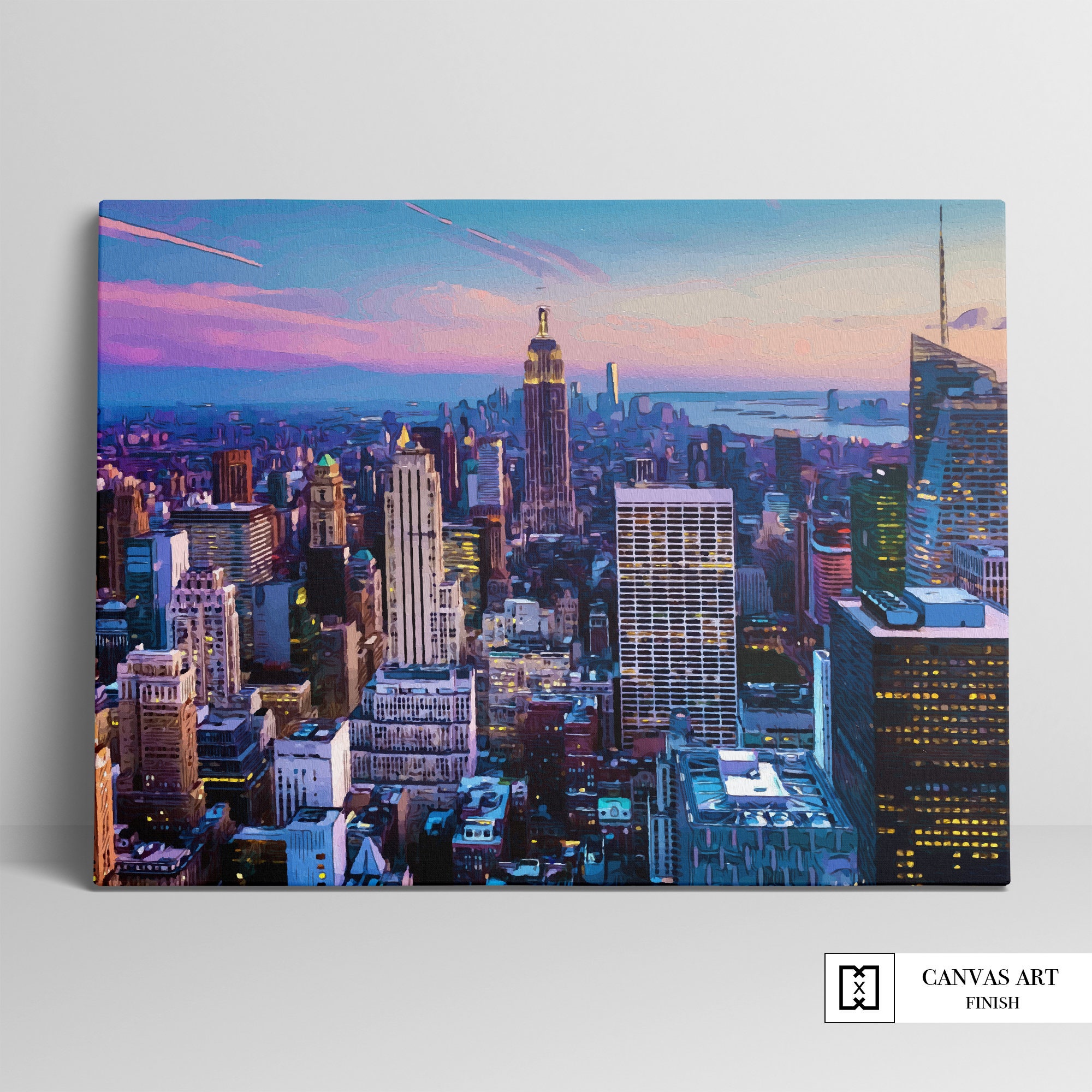 New York at night Skyline fine art painting limited edition | Etsy