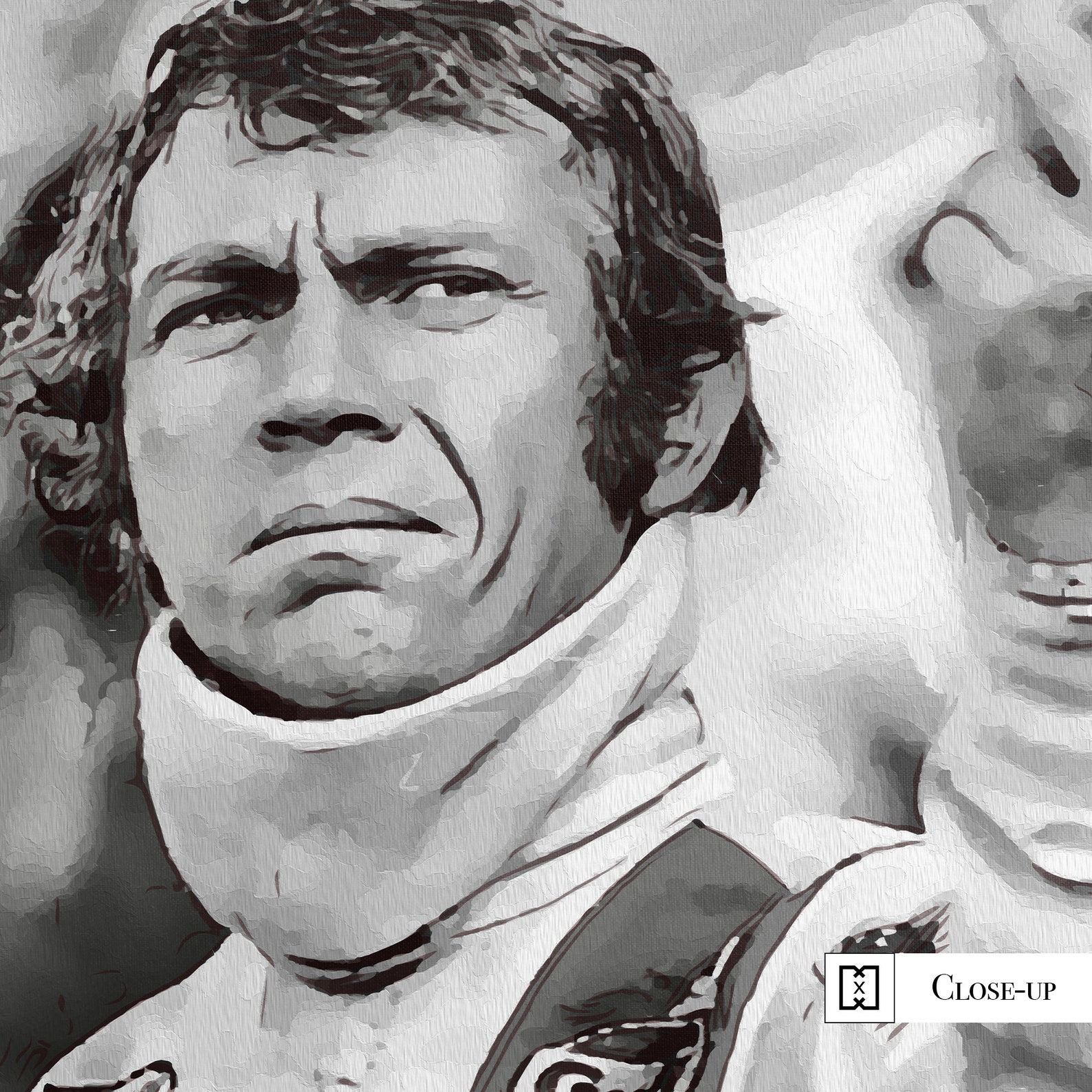 Steve McQueen Le Mans film peint en noir et blanc édition Etsy Steve McQueen Le Mans film peint en noir et blanc édition Etsy
