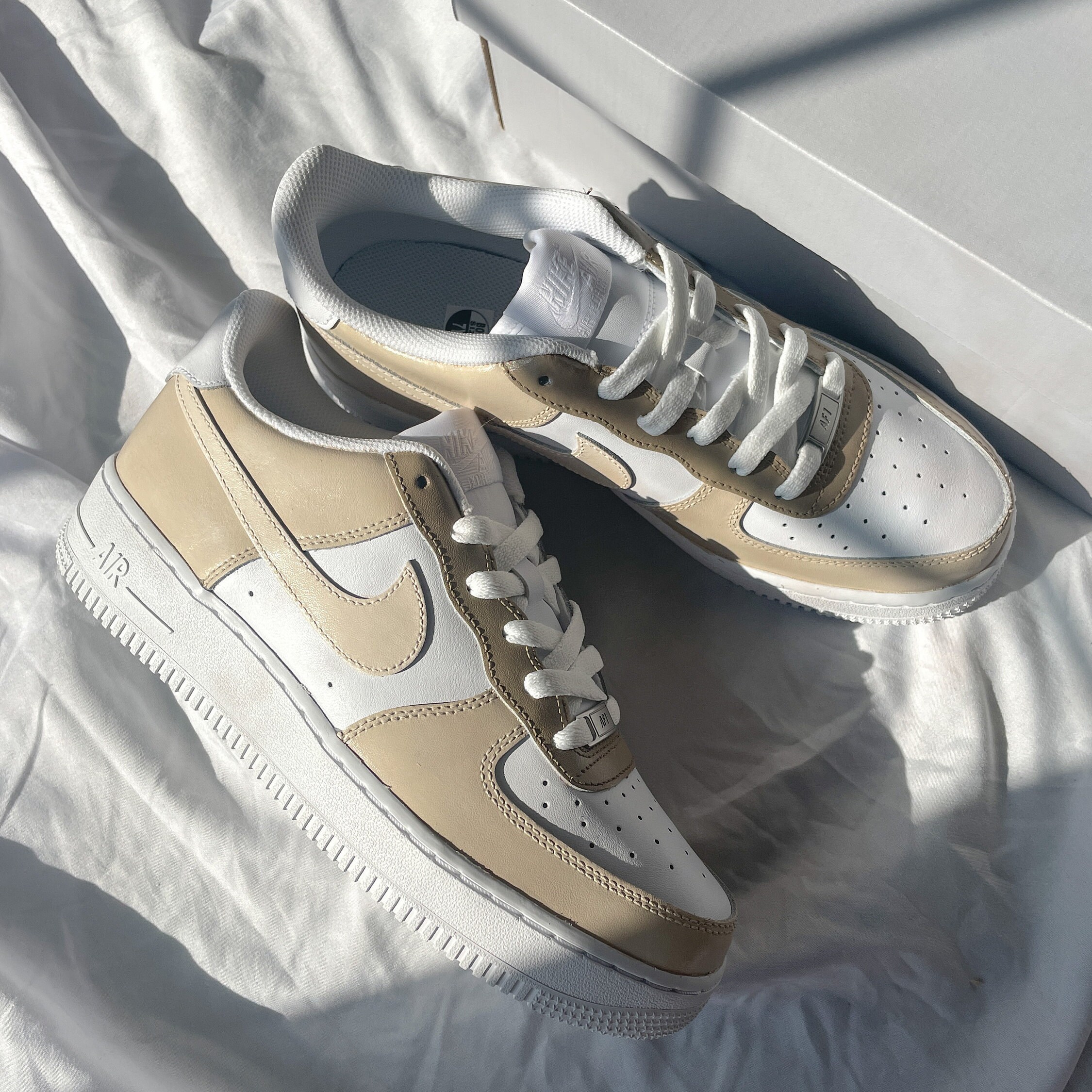 Nike Air Force 1 Custom Neutral Beige Nike Air Force 1 Brown \u0026 | Etsy  Ireland