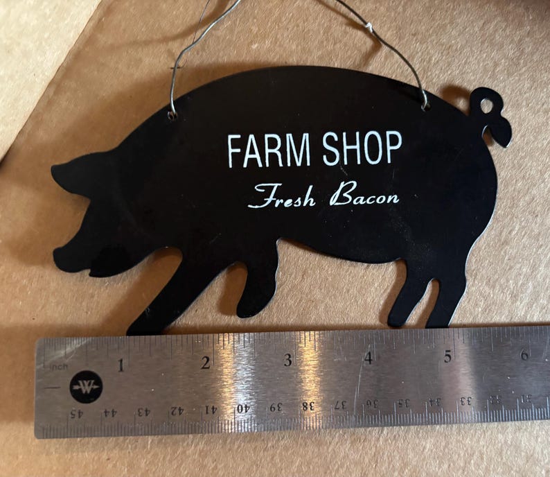 Bacon Ruler Metal Pig Sign - Etsy