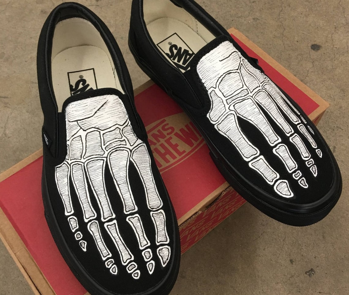 Skeleton Feet Vans Slip On Shoes for Men and Women Etsy