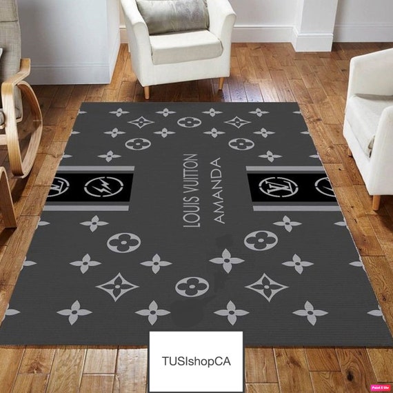 LV premium rectangle rug LV sign rug LV carpet Luxury brand | Etsy
