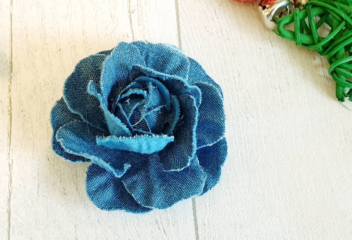 12 Jeansblumen Zum Nähen - 3D Stoffblumen Für Kleidung & Deko, DIY Basteln
